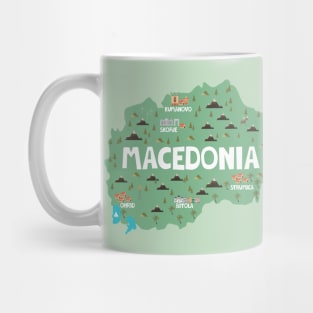 Macedonia Illustrated Map Mug